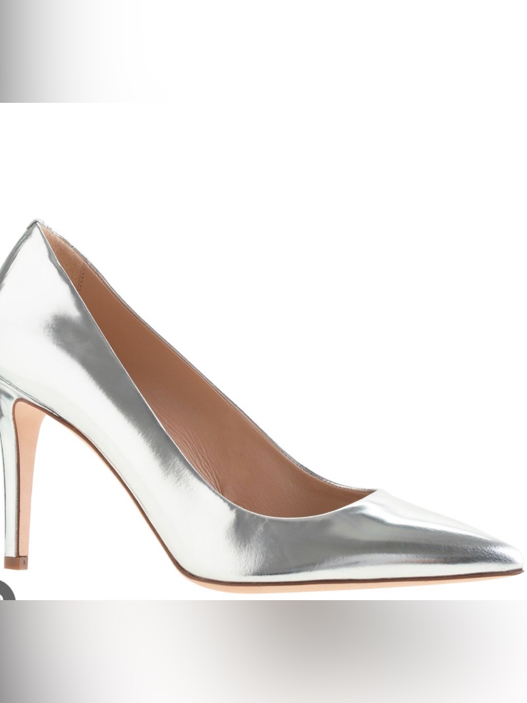 J. Crew Silver Pointed Toe Pumps